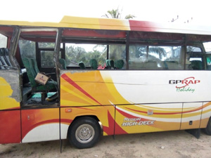 Bus Kontingen MTQ Rokan Hulu Kecelakaan, 1 Orang Tewas